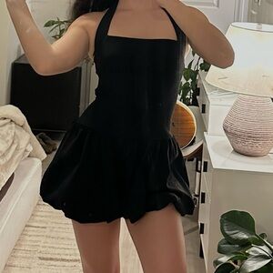 Stylish Black Halter Dress